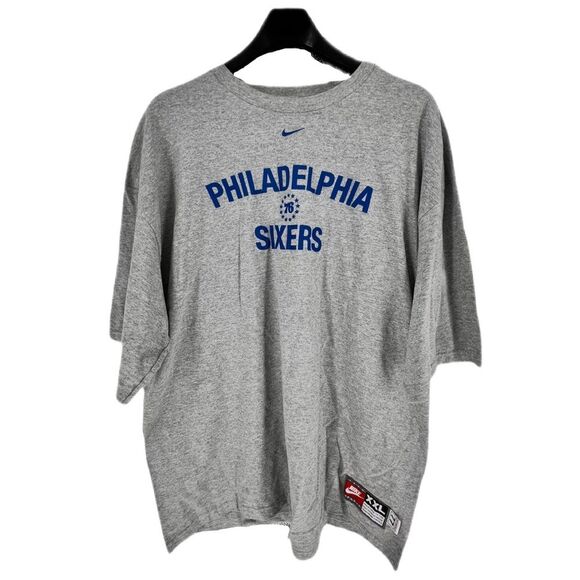 2002 Nike NBA Philadelphia 76ers Vintage Grey & Blue Sports T-Shirt Size XXL - Picture 12 of 12